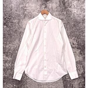 SUITSUPPLY Dress Shirt 15.5 / 39 LONG Mens Extra Slim Egyptian Cotton White